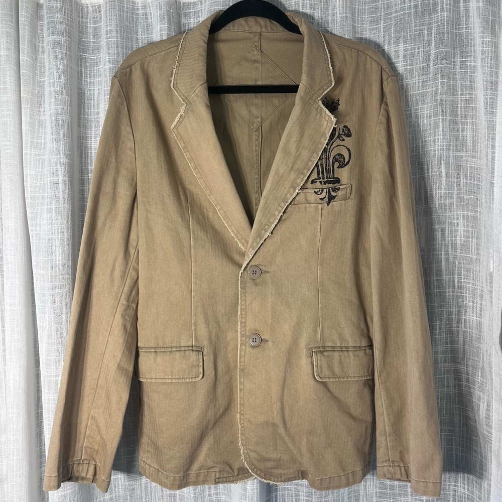 VINTAGE POSITANO BLAZER JACKET Tan Two button Size Large Punk Rock Sports Coat